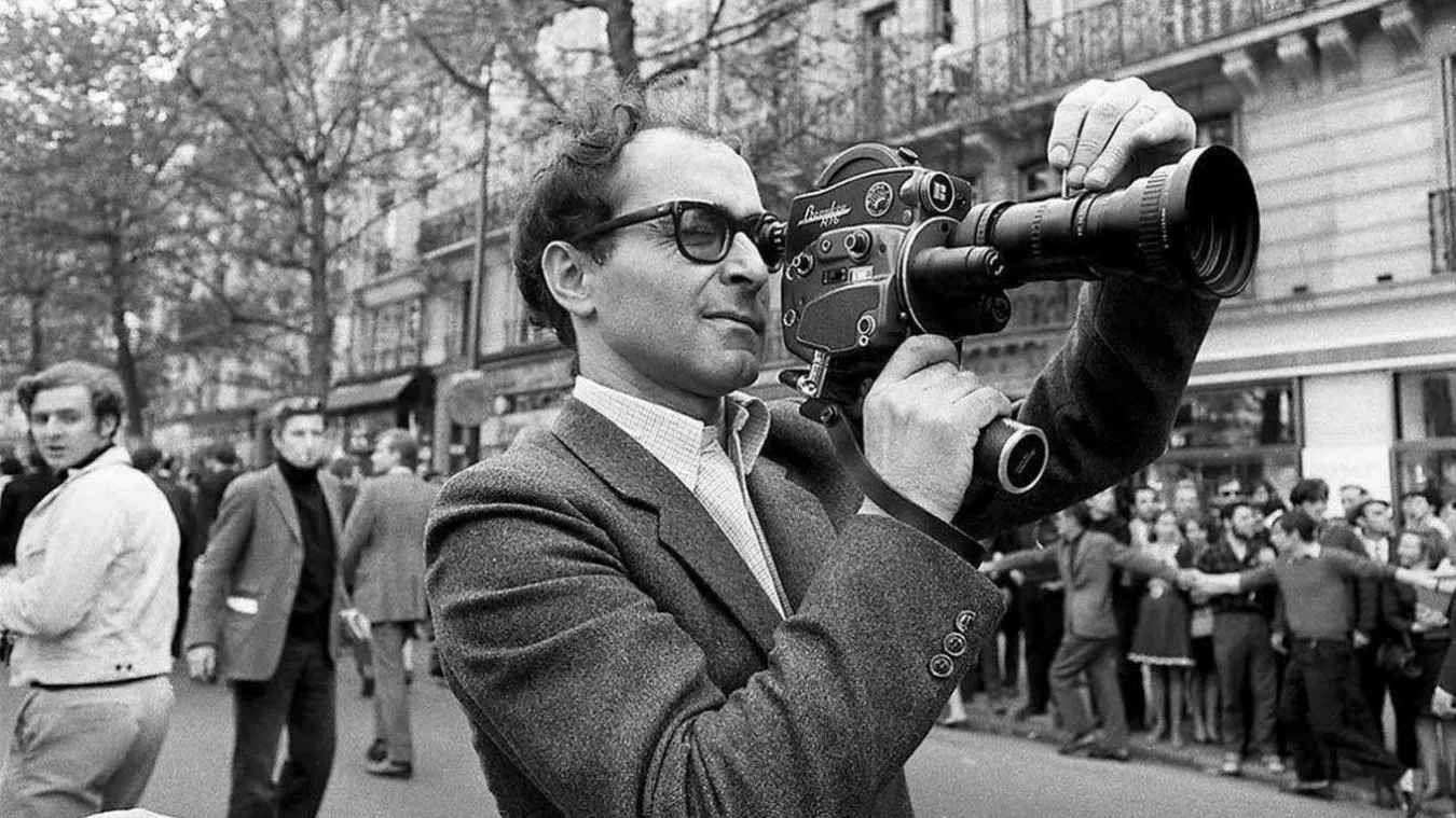 Portrait de Jean-Luc Godard, figure emblématique de la Nouvelle Vague